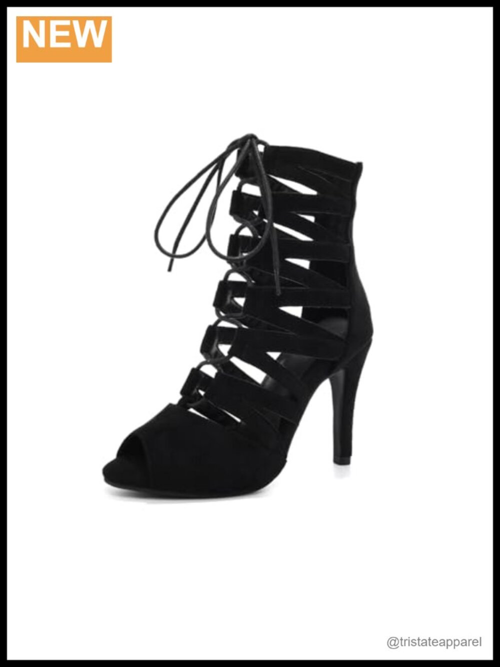 Lace-Up Ballroom Dance Boots Open Toe High Heel Salsa Tango Practice